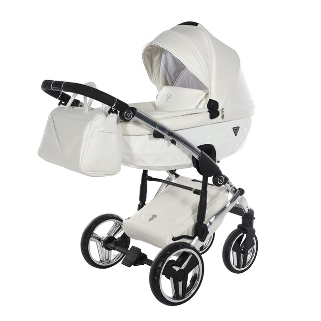 Junama Fluo Individual Glossy White with Silver Mirror Chassis stroller