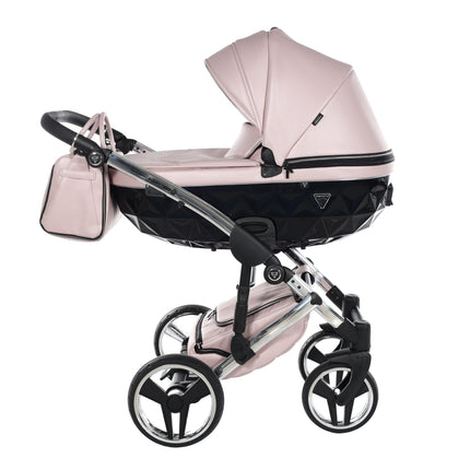 Junama Fluo Pink with White Diamond Chassis stroller