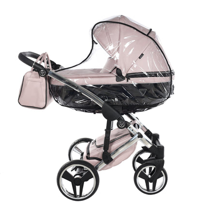 Junama Fluo Pink with White Diamond Chassis stroller