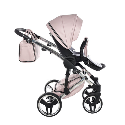 Junama Fluo Pink with White Diamond Chassis stroller