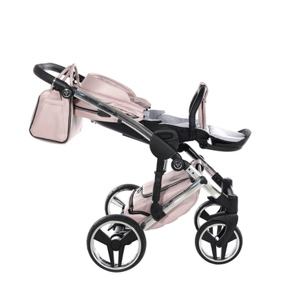 Junama Fluo Pink with White Diamond Chassis stroller