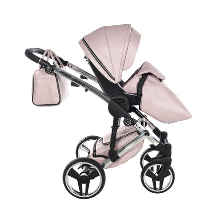 Junama Fluo Pink with White Diamond Chassis stroller