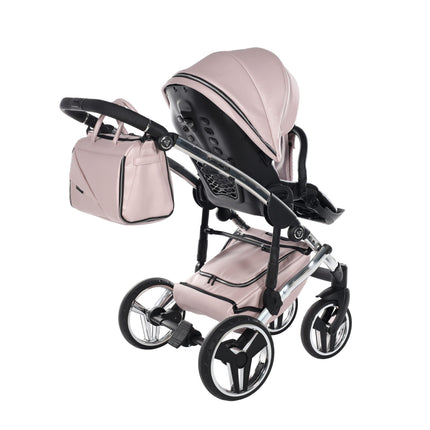 Junama Fluo Pink with White Diamond Chassis stroller