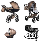 Brown / 4 IN 1 (Includes Car Seat + 360° Rotating ISOFIX Base)