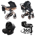 Black & Copper / 4 IN 1 (Includes Car Seat + 360° Rotating ISOFIX Base)