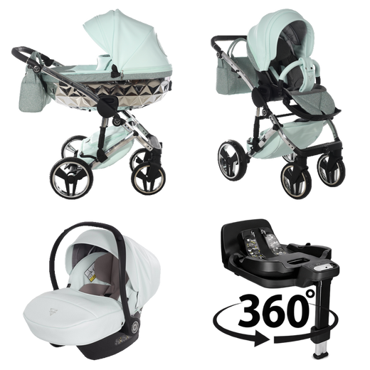 4 IN 1 (Inkluderar babyskydd + 360° roterande ISOFIX-bas)