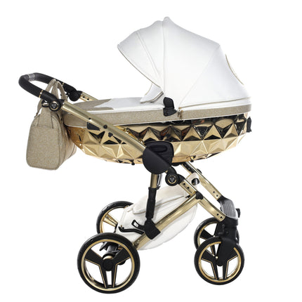Junama Hand Craft Glitter barnvagn i färgen Vit & Guld