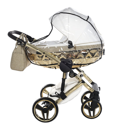 Junama Hand Craft Glitter barnvagn i färgen Vit & Guld