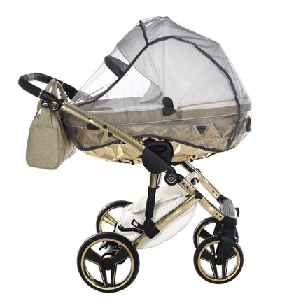 Junama Hand Craft Glitter barnvagn i färgen Vit & Guld
