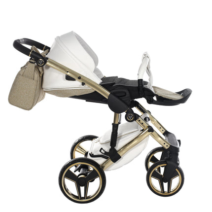 Junama Hand Craft Glitter barnvagn i färgen Vit & Guld