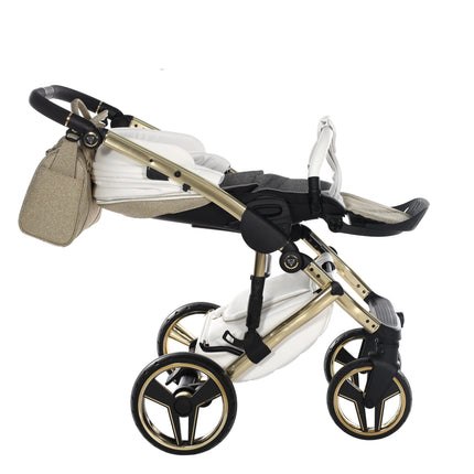 Junama Hand Craft Glitter barnvagn i färgen Vit & Guld