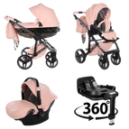 Pink / 4 IN 1 (Includes Car Seat + 360° Rotating ISOFIX Base)