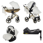 White & Gold / 4 IN 1 (Includes Car Seat + ISOFIX Base)