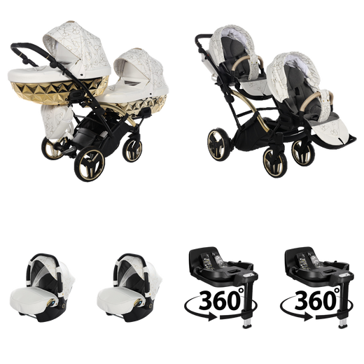4 IN 1 (Inkluderar 2 babyskydd + 2 360° roterande ISOFIX-baser)