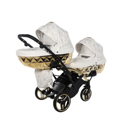 Junama Heart Duo Slim Vit & Guld tandemvagn, detaljbild av liggdel