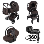 Chocolate / 4 IN 1 (Includes Car Seat + 360° Rotating ISOFIX Base)