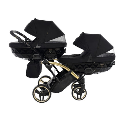 Junama S Line Duo Slim Preto, carrinho de bebé duplo tandem