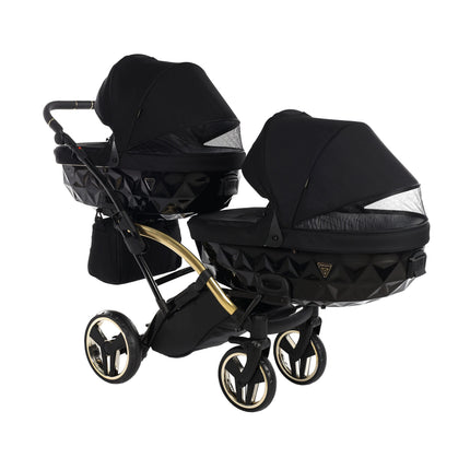 Junama S Line Duo Slim Preto, carrinho de bebé duplo tandem