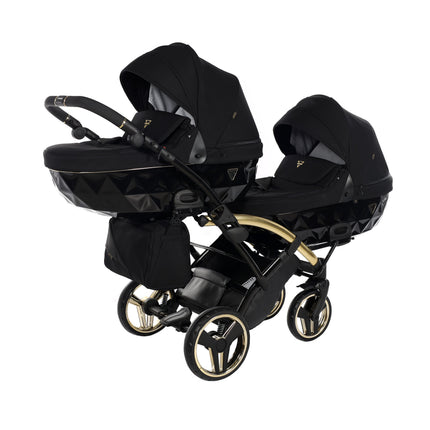 Junama S Line Duo Slim Preto, carrinho de bebé duplo tandem