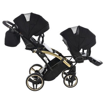Junama S Line Duo Slim Preto, carrinho de bebé duplo tandem