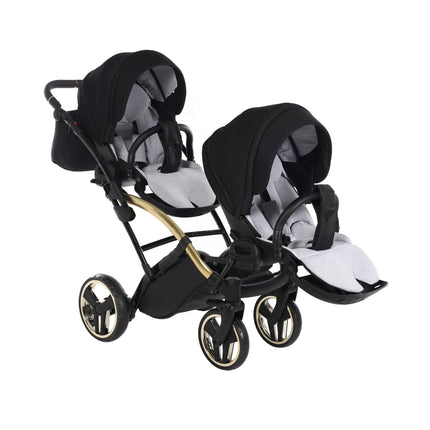 Junama S Line Duo Slim Preto, carrinho de bebé duplo tandem