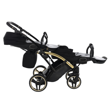 Junama S Line Duo Slim Preto, carrinho de bebé duplo tandem