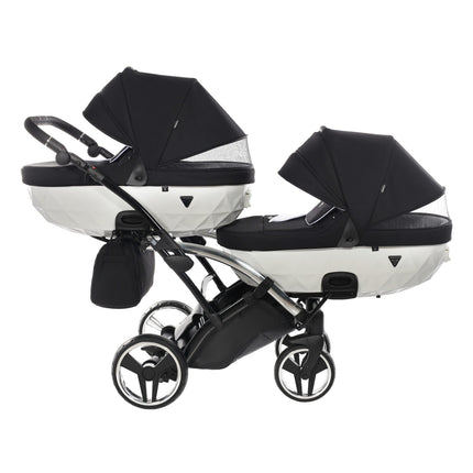 Junama S Line Duo Slim Branco, carrinho de bebé duplo tandem