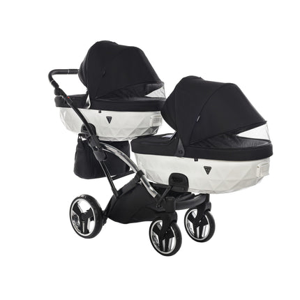 Junama S Line Duo Slim Branco, carrinho de bebé duplo tandem