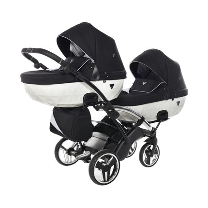 Junama S Line Duo Slim Branco, carrinho de bebé duplo tandem
