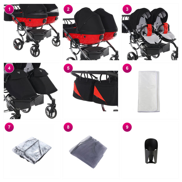 Junama S Line Duo Kinderwagen: Wat zit erbij