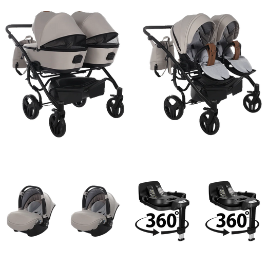 4 IN 1 (Include 2 ovetti + 2 basi ISOFIX girevoli 360°)