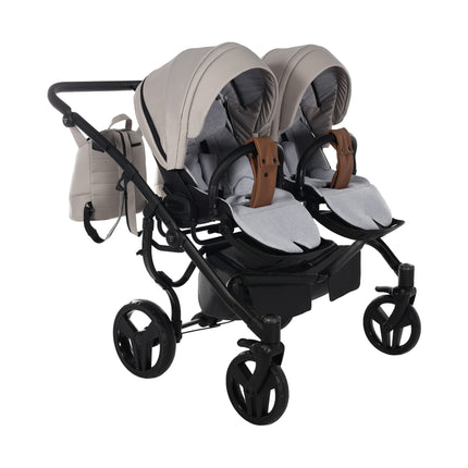 Junama Space Duo Beige side-by-side double stroller