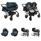 Turquoise / 4 IN 1 (Includes 2 Car Seats + 2 360° Rotating ISOFIX Bases)
