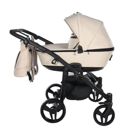 Junama Space Eco Leather Duo Beige side-by-side double stroller