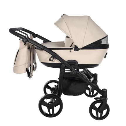 Junama Space Eco Leather Duo Beige side-by-side double stroller