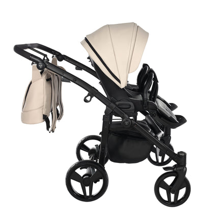 Junama Space Eco Leather Duo Beige side-by-side double stroller