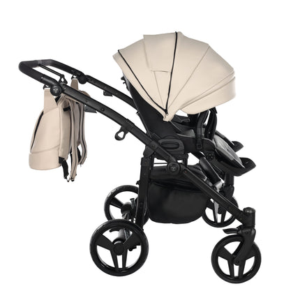Junama Space Eco Leather Duo Beige side-by-side double stroller