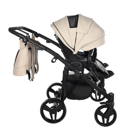 Junama Space Eco Leather Duo Beige side-by-side double stroller