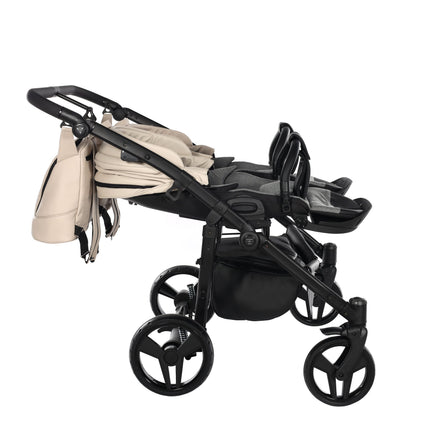 Junama Space Eco Leather Duo Beige side-by-side double stroller