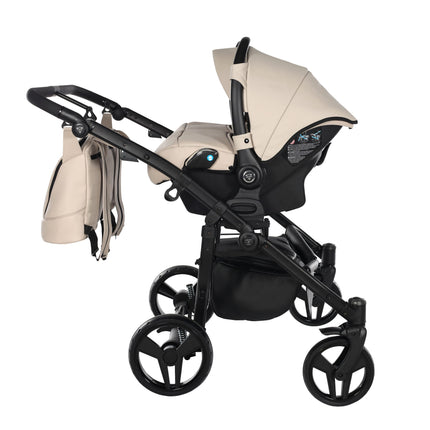 Junama Space Eco Leather Duo Beige side-by-side double stroller