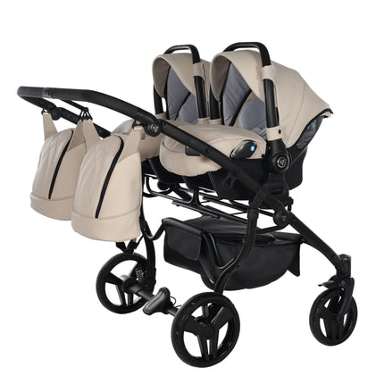Junama Space Eco Leather Duo Beige side-by-side double stroller