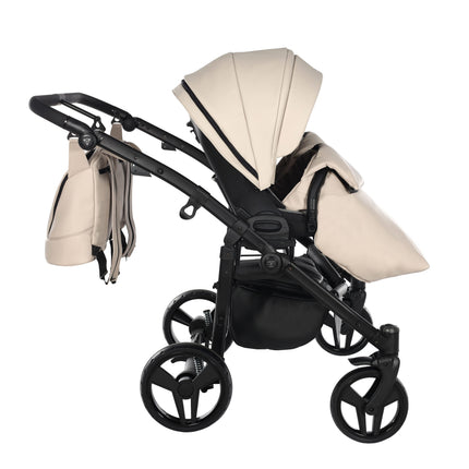 Junama Space Eco Leather Duo Beige side-by-side double stroller
