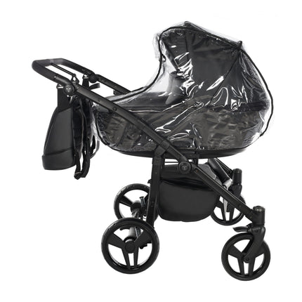 Junama Space Eco Leather Duo Black side-by-side double stroller