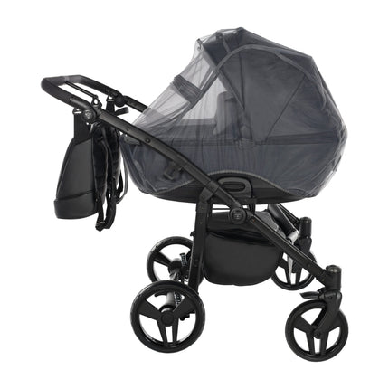 Junama Space Eco Leather Duo Black side-by-side double stroller