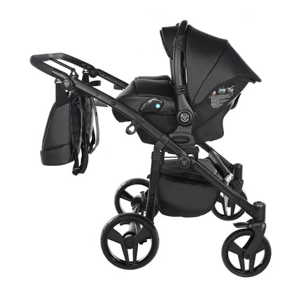 Junama Space Eco Leather Duo Black side-by-side double stroller