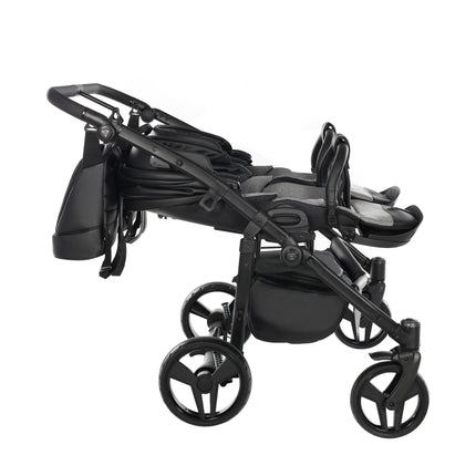 Junama Space Eco Leather Duo Black side-by-side double stroller