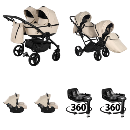 4 IN 1 (Inkluderar 2 babyskydd + 2 360° roterande ISOFIX-baser)