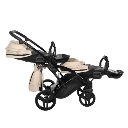Junama Space Eco Leather Duo Slim dubbelvagn med säten på rad i färgen Beige