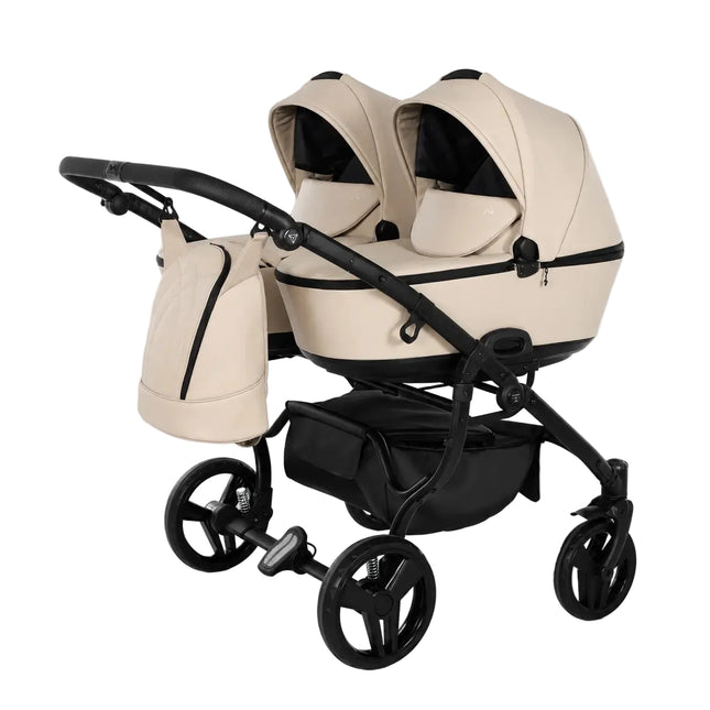 Junama Space Eco Leather Duo Slim Beige tandem double stroller