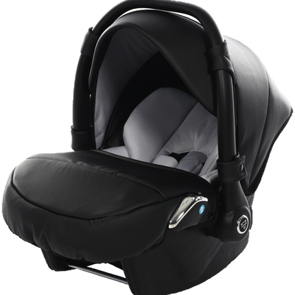 Junama Space Eco Leather Duo Slim (svart) – babyskydd för dubbelvagnspaket